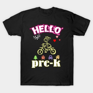 Hello Pre-K Prekindergarten Welcome design T-Shirt